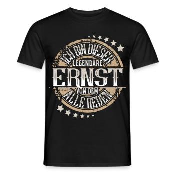 Ernst - Männer T-Shirt - Schwarz - Vorne - AI Model Male 178 light (178cm)