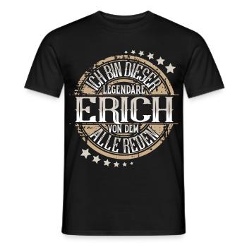 Erich - Männer T-Shirt - Schwarz - Vorne - AI Model Male 178 light (178cm)
