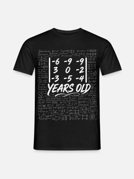 33. Jubiläum. Determinantenmatrix-Mathematik-Nerd lustig - Männer T-Shirt - Schwarz