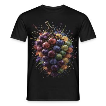 Mehrfarbige Grape Busch-Splash-Art - Männer T-Shirt - Schwarz - Vorne - AI Model Male 178 light (178cm)