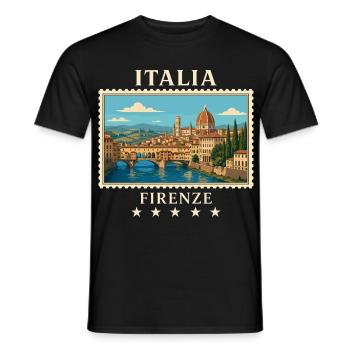 Italien Florenz Vintage Reisemarke - Männer T-Shirt - Schwarz - Vorne - AI Model Male 178 light (178cm)