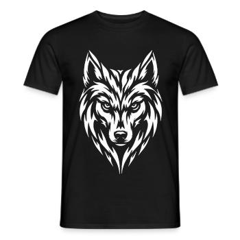 Wolf Tribal Tattoo Style - Männer T-Shirt - Schwarz - Vorne - AI Model Male 178 light (178cm)