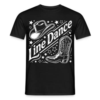 Line Dance Western Grafik - Männer T-Shirt - Schwarz - Vorne - AI Model Male 178 light (178cm)