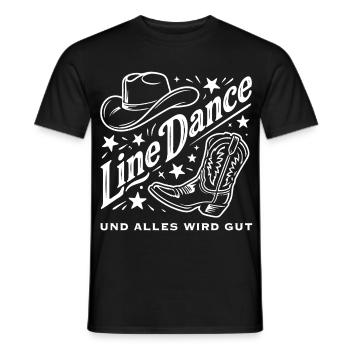 Line Dance Cowboy Flair - Männer T-Shirt - Schwarz - Vorne - AI Model Male 178 light (178cm)