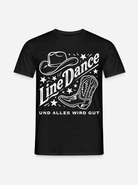Line Dance Cowboy Flair - Männer T-Shirt - Schwarz