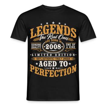 2008 Jahrgang Vintage Geburtstag Geschenk Retro - Männer T-Shirt - Schwarz - Vorne - AI Model Male 178 light (178cm)