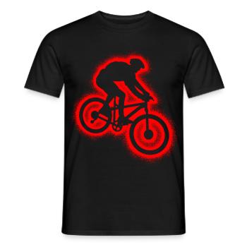 Downhill Bike Mountainbike MTB Herren Kinder - Männer T-Shirt - Schwarz - Vorne - AI Model Male 178 light (178cm)