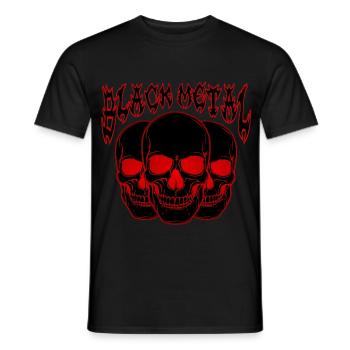 Dreifacher Totenkopf Gothic - Männer T-Shirt - Schwarz - Vorne - AI Model Male 178 light (178cm)