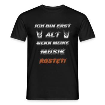 Ich bin erst alt, wenn meine Musik rostet Lustiges - Männer T-Shirt - Schwarz - Vorne - AI Model Male 178 light (178cm)