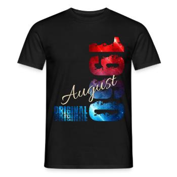 66. Geburtstag Geschenk Original August 1960 - Männer T-Shirt - Schwarz - Vorne - AI Model Male 178 light (178cm)
