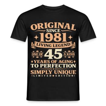 Baujahr 1981 Geburtstag 45 Jahre Vintage - Männer T-Shirt - Schwarz - Vorne - AI Model Male 178 light (178cm)