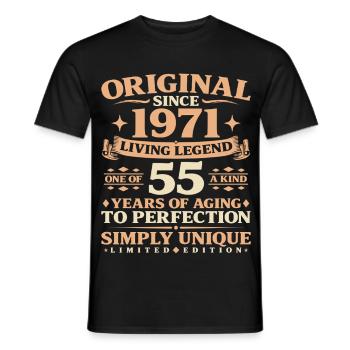 Baujahr 1971 Geburtstag 55 Jahre Vintage - Männer T-Shirt - Schwarz - Vorne - AI Model Male 178 light (178cm)