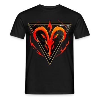 Widder-Feuerzeichen – Tierkreis von Kék-Ina - Männer T-Shirt - Schwarz - Vorne - AI Model Male 178 light (178cm)