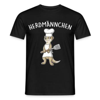 Herdmännchen – Erdmännchen am Grill - Männer T-Shirt - Schwarz - Vorne - AI Model Male 178 light (178cm)