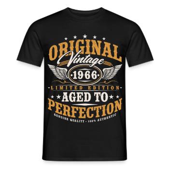 Original 1966 Jahrgang Vintage Geburtstag Geschenk - Männer T-Shirt - Schwarz - Vorne - AI Model Male 178 light (178cm)