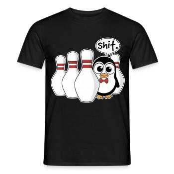 Pinguin im Kegel – Shit Moment Shirt - Männer T-Shirt - Schwarz - Vorne - AI Model Male 178 light (178cm)