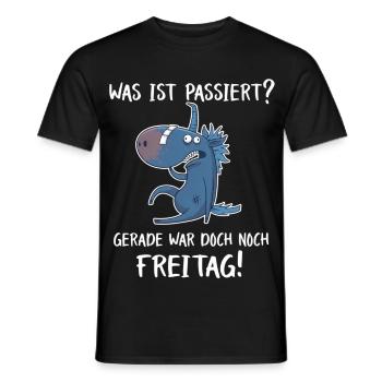 Gerade war doch Freitag – Einhorn Party - Männer T-Shirt - Schwarz - Vorne - AI Model Male 178 light (178cm)