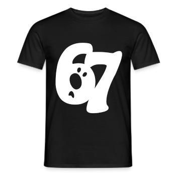 six seven | Zahlenduo 6 und 7 | fragendes Gesicht - Männer T-Shirt - Schwarz - Vorne - AI Model Male 178 light (178cm)