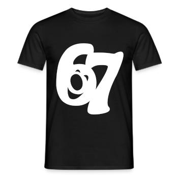six seven | Zahlenduo 6 und 7 | Fröhliches Gesicht - Männer T-Shirt - Schwarz - Vorne - AI Model Male 178 light (178cm)