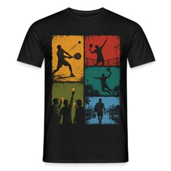 Padel und humorvoller Aperitif - Männer T-Shirt - Schwarz - Vorne - AI Model Male 178 light (178cm)