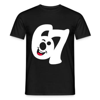 six seven | Zahlenduo 6 und 7 | Fröhliches Gesicht - Männer T-Shirt - Schwarz - Vorne - AI Model Male 178 light (178cm)