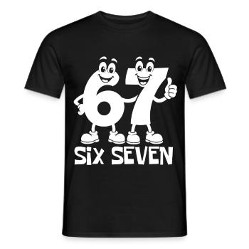 six seven | Zahlenduo 6 und 7 | Fröhliche Ziffern - Männer T-Shirt - Schwarz - Vorne - AI Model Male 178 light (178cm)