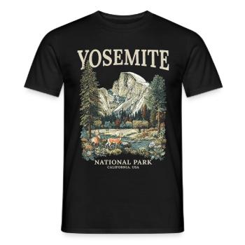 Yosemite-Nationalpark-Souvenir - Männer T-Shirt - Schwarz - Vorne - AI Model Male 178 light (178cm)