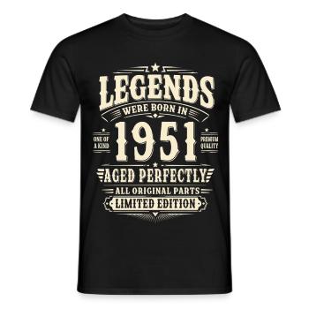 75. Geburtstag Geschenk Mann 1951 Vintage Retro - Männer T-Shirt - Schwarz - Vorne - AI Model Male 178 light (178cm)