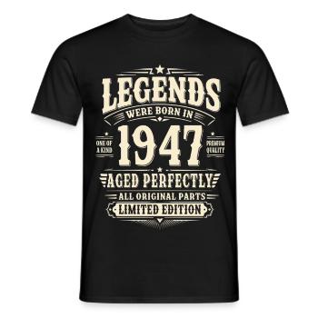 79. Geburtstag Geschenk Mann 1947 Vintage Retro - Männer T-Shirt - Schwarz - Vorne - AI Model Male 178 light (178cm)