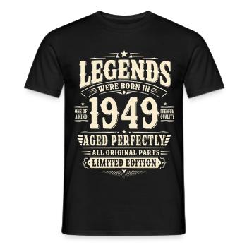 77. Geburtstag Geschenk Mann 1949 Vintage Retro - Männer T-Shirt - Schwarz - Vorne - AI Model Male 178 light (178cm)