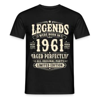 65. Geburtstag Geschenk Mann 1961 Vintage Retro - Männer T-Shirt - Schwarz - Vorne - AI Model Male 178 light (178cm)