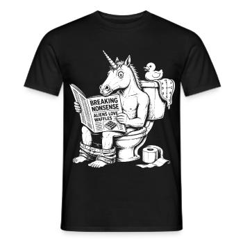 Nonsens Motiv mit Einhorn - Männer T-Shirt - Schwarz - Vorne - AI Model Male 178 light (178cm)