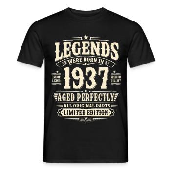 89. Geburtstag Geschenk Mann 1937 Vintage Retro - Männer T-Shirt - Schwarz - Vorne - AI Model Male 178 light (178cm)