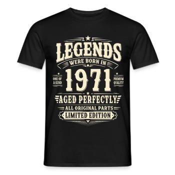 55. Geburtstag Geschenk Mann 1971 Vintage Retro - Männer T-Shirt - Schwarz - Vorne - AI Model Male 178 light (178cm)