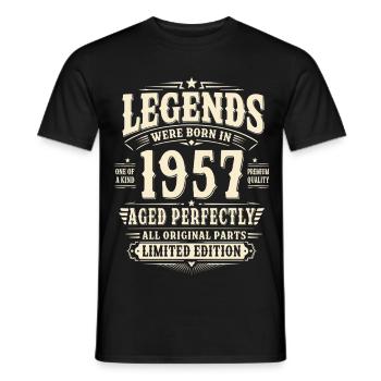69. Geburtstag Geschenk Mann 1957 Vintage Retro - Männer T-Shirt - Schwarz - Vorne - AI Model Male 178 light (178cm)