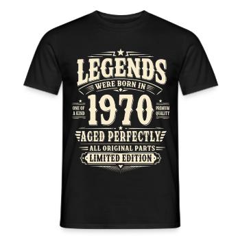 56. Geburtstag Geschenk Mann 1970 Vintage Retro - Männer T-Shirt - Schwarz - Vorne - AI Model Male 178 light (178cm)