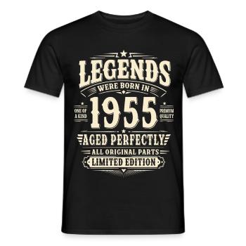 71. Geburtstag Geschenk Mann 1955 Vintage Retro - Männer T-Shirt - Schwarz - Vorne - AI Model Male 178 light (178cm)