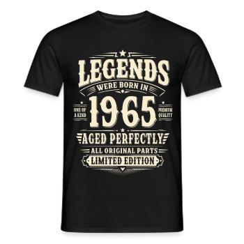 61. Geburtstag Geschenk Mann 1965 Vintage Retro - Männer T-Shirt - Schwarz - Vorne - AI Model Male 178 light (178cm)