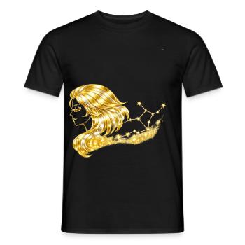 Sternzeichen Jungfrau - Männer T-Shirt - Schwarz - Vorne - AI Model Male 178 light (178cm)