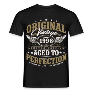 Original 1996 Jahrgang Vintage Geburtstag Geschenk - Männer T-Shirt - Schwarz - Vorne - AI Model Male 178 light (178cm)