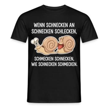 Schnecken schlecken – Lustiger Zungenbrecher - Männer T-Shirt - Schwarz - Vorne - AI Model Male 178 light (178cm)