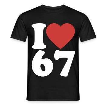 I love six seven | Zahlenduo 6 und 7 - Männer T-Shirt - Schwarz - Vorne - AI Model Male 178 light (178cm)