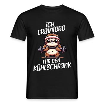 Faultier Shirt – Ich Trainiere Für Den Kühlschrank - Männer T-Shirt - Schwarz - Vorne - AI Model Male 178 light (178cm)