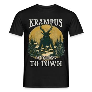 Krampus arrive en ville - T-shirt homme - noir - Devant - AI Model Male 178 light (178cm)