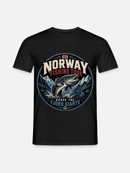 Norwegen Angeln - Männer T-Shirt - Schwarz