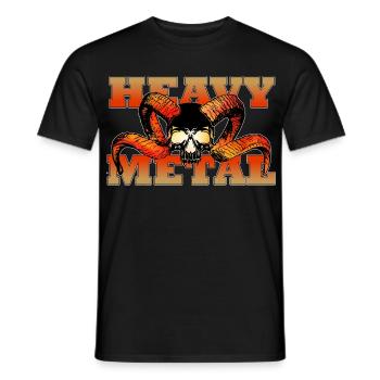 Heavy Metal Schädel mit Hörnern - Männer T-Shirt - Schwarz - Vorne - AI Model Male 178 light (178cm)