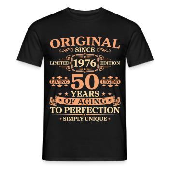 Original since 1976 Birthday 50 Years - Männer T-Shirt - Schwarz - Vorne - AI Model Male 178 light (178cm)