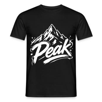 Peak Berggipfel Grafik | Jugendwort - Männer T-Shirt - Schwarz - Vorne - AI Model Male 178 light (178cm)
