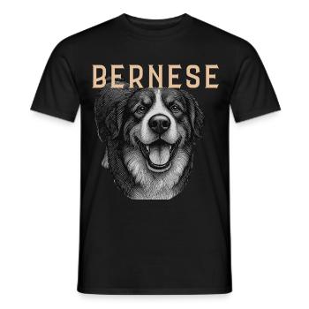 Chien de montagne bernois vintage - T-shirt homme - noir - Devant - AI Model Male 178 light (178cm)