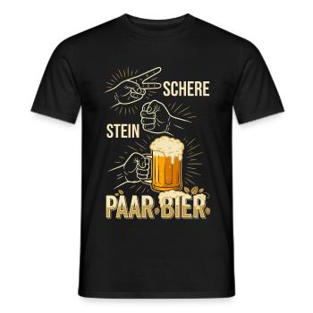 Schere Stein Bier Trinkspiel Design - Männer T-Shirt - Schwarz - Vorne - AI Model Male 178 light (178cm)